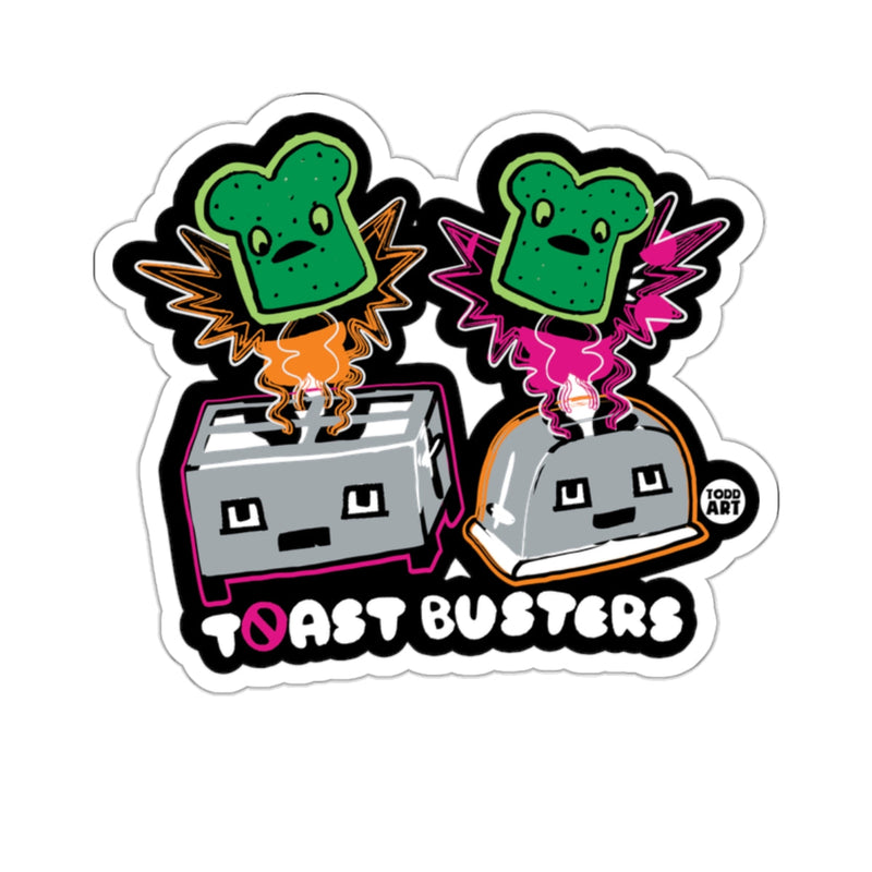 Load image into Gallery viewer, Funny Cartoon Toasters Green Toast Busters Todd Art Sticker
