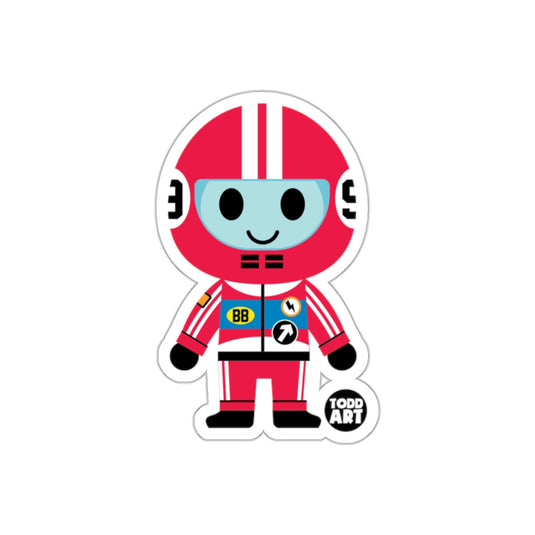 Cute Red Spacesuit Character Sticker for Kids