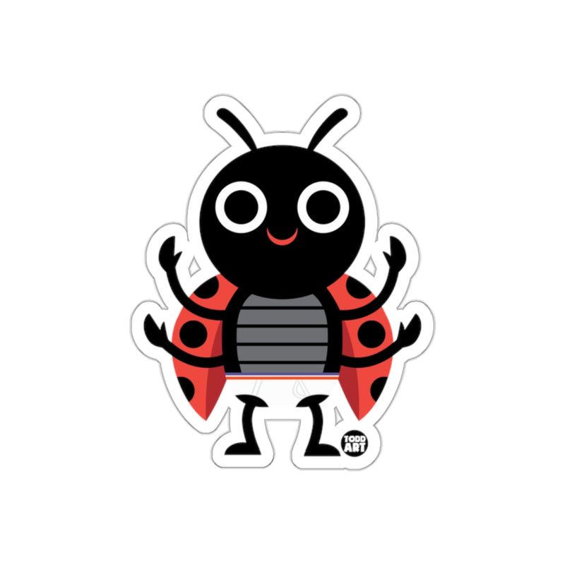 Load image into Gallery viewer, Cute Ladybug Todd Art Sticker with Big Eyes and Smile
