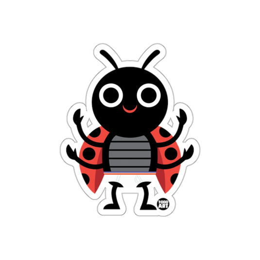 Cute Ladybug Todd Art Sticker with Big Eyes and Smile