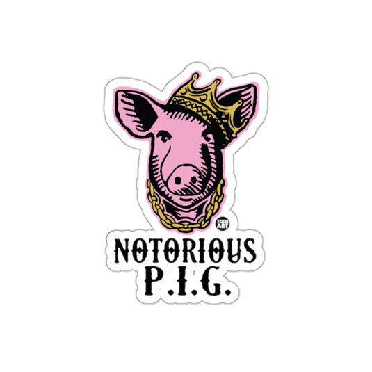 Notorious P.I.G. Pink Pig Head With Crown And Chain sticker