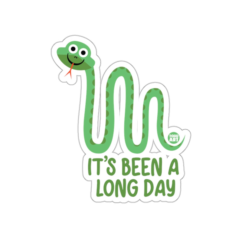 Load image into Gallery viewer, It's Been A Long Day Cute Cartoon Snake Illustration sticker
