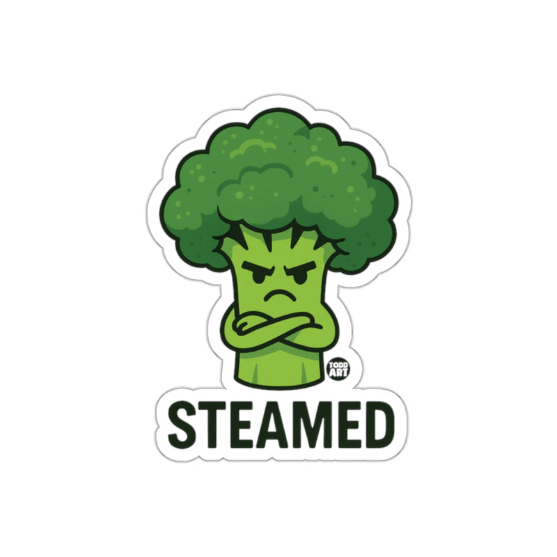 Load image into Gallery viewer, Steamed Angry Broccoli Sticker Fun Cartoon Design

