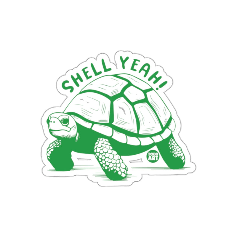 Load image into Gallery viewer, Shell Yeah Turtle Sticker by Todd Art Graphic Design
