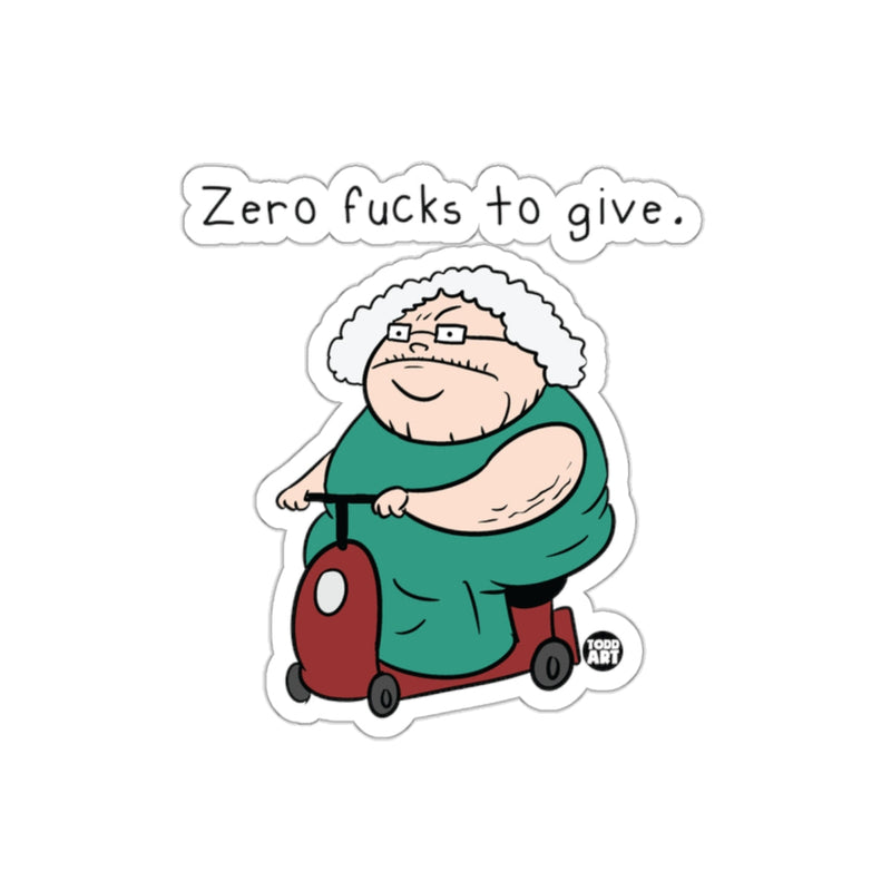 Load image into Gallery viewer, Zero Fucks To Give Funny Grandma Scooter Sticker
