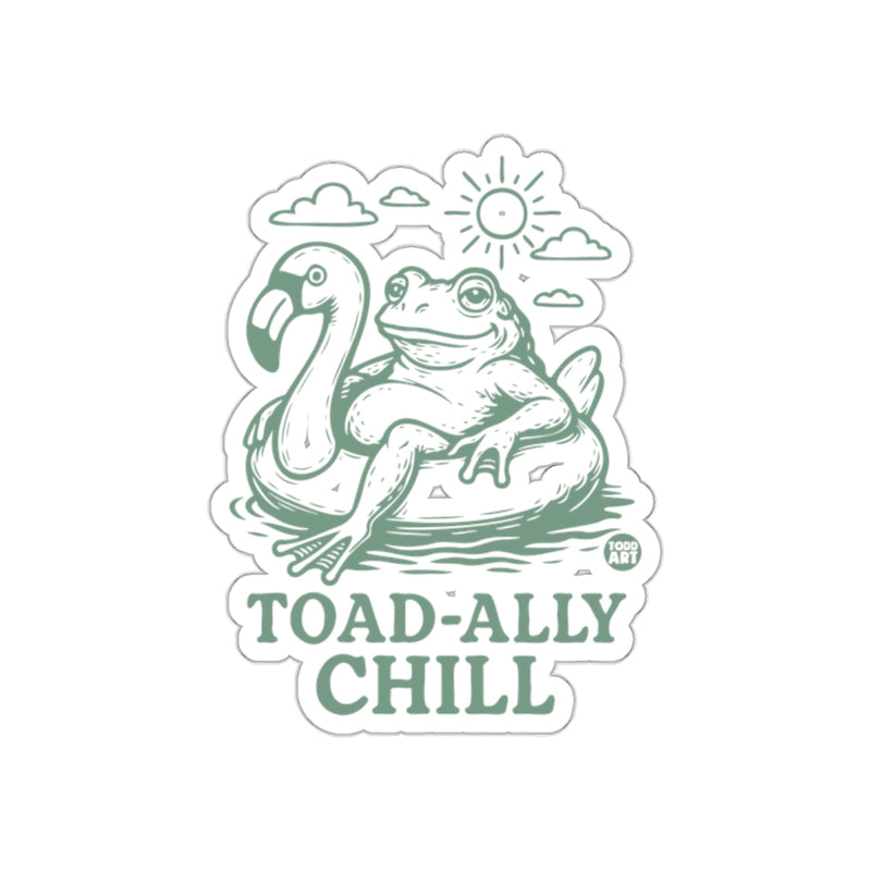 Load image into Gallery viewer, Toad-ally Chill Frog Relaxing Sticker
