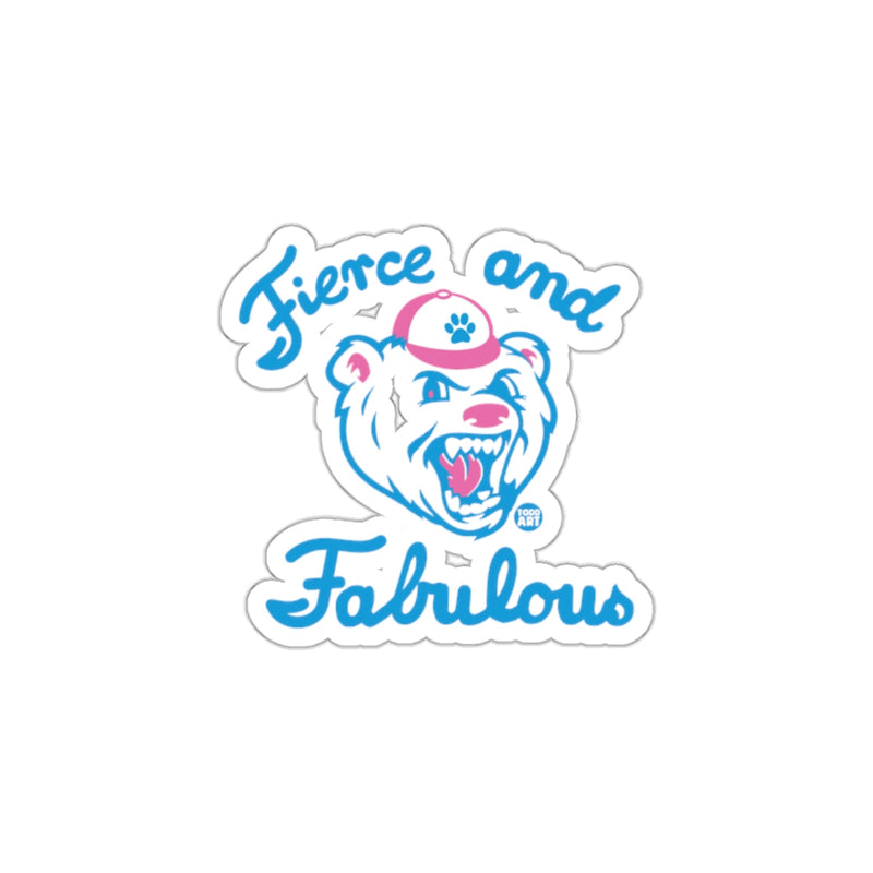 Load image into Gallery viewer, Fierce and Fabulous Bear Sticker with Paw Hat Design
