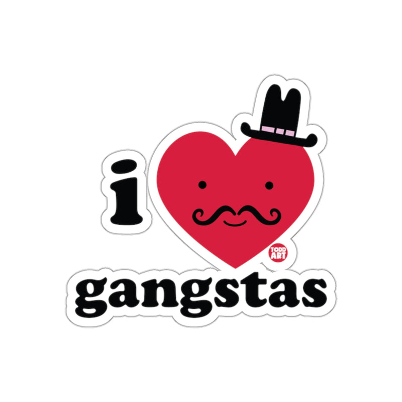 Load image into Gallery viewer, I Love Gangstas Heart With Mustache Sticker
