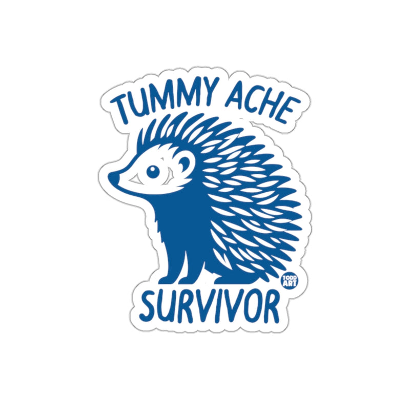 Load image into Gallery viewer, Tummy Ache Survivor Cute Hedgehog Design Sticker
