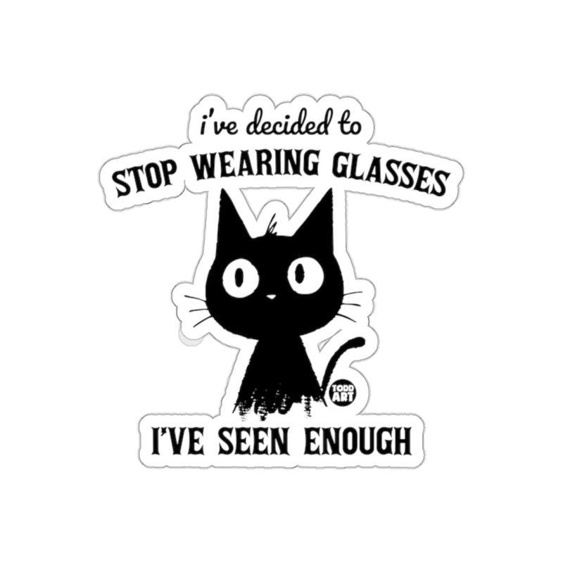 Load image into Gallery viewer, I've Decided to Stop Wearing Glasses Cat Sticker
