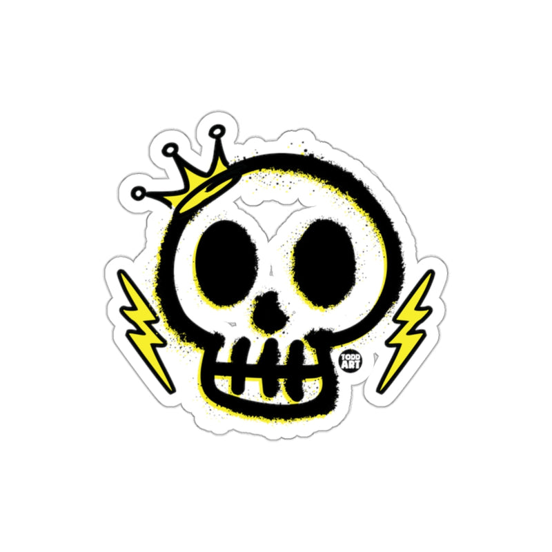 Load image into Gallery viewer, Skull With Crown and Lightning Bolts Design Cool sticker

