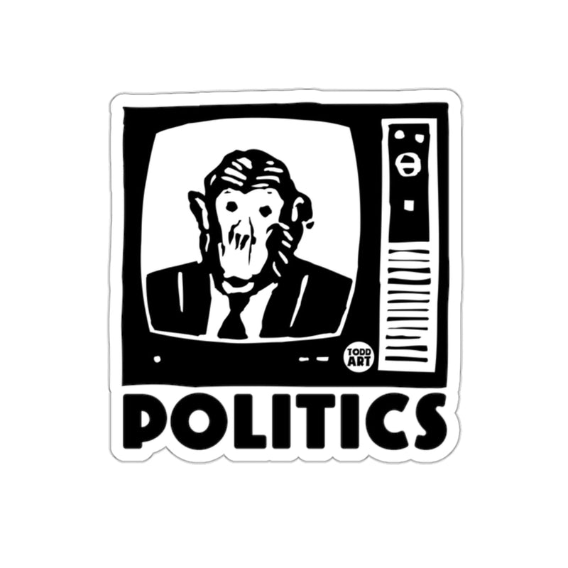 Load image into Gallery viewer, Politics TV Monkey Illustration Unique Sticker
