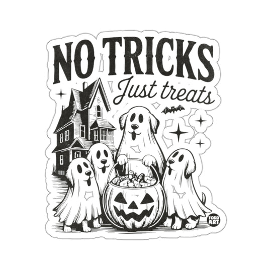 NO TRICKS Just treats Ghost Dogs Haunted House Scene 