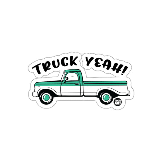 Classic Green Truck Yeah Vehicle Art Sticker