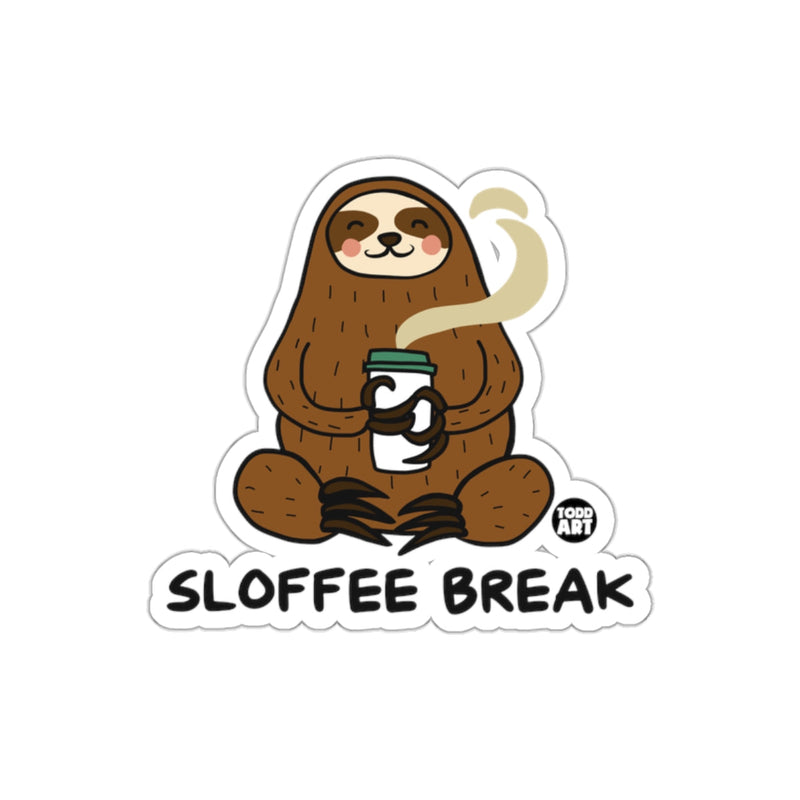 Load image into Gallery viewer, Sloffee Break Sloth With Coffee Cup Funny sticker
