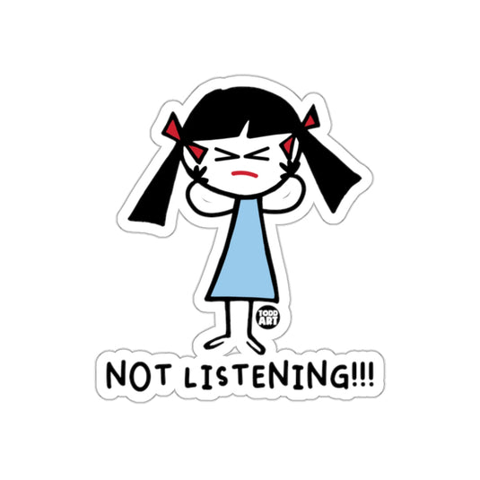 Not Listening Cartoon Drawing Cute Art Sticker