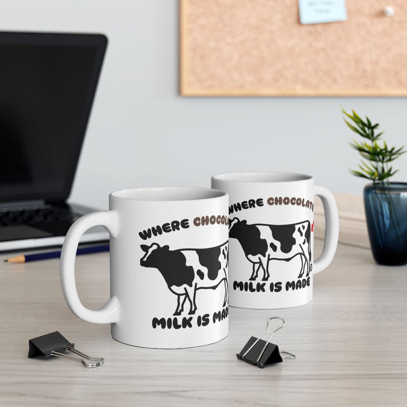 Load image into Gallery viewer, Where Chocolate Milk is Made Cow Illustration Mug
