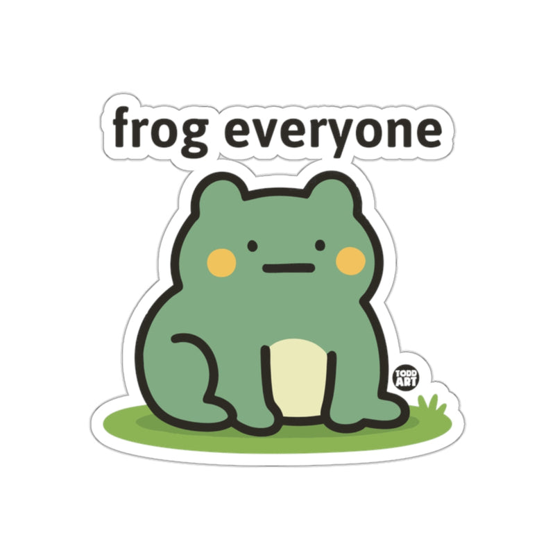 Load image into Gallery viewer, Frog Everyone Cute Green Frog Sticker Illustration
