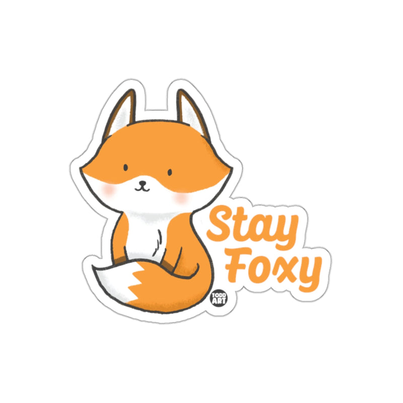 Load image into Gallery viewer, Stay Foxy Cute Orange Fox Illustration Sticker
