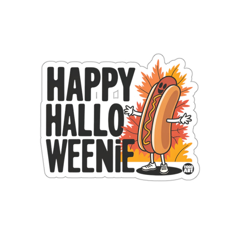 Load image into Gallery viewer, Happy Halloweenie Funny Hot Dog Sticker
