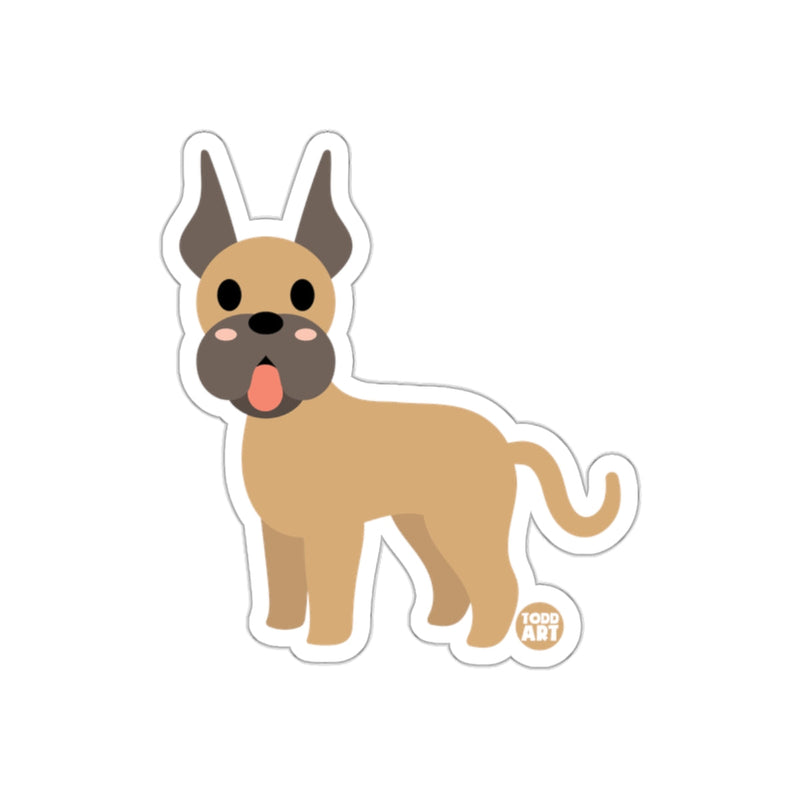 Load image into Gallery viewer, Cute Tan and Black Cartoon Dog Illustration Sticker
