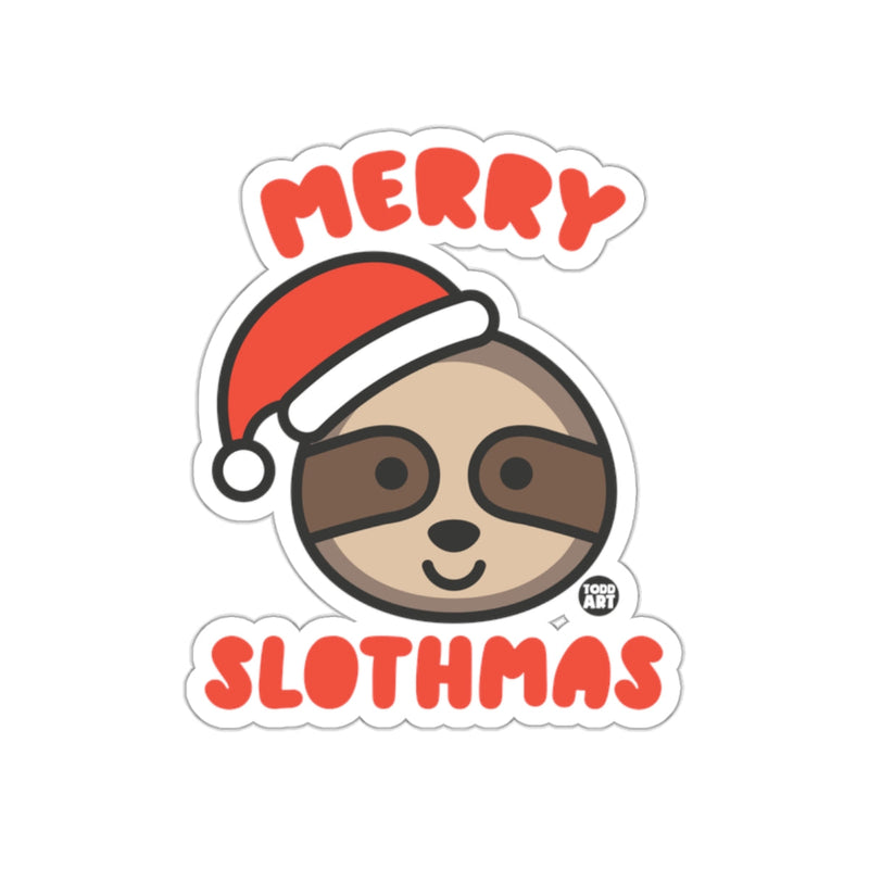 Load image into Gallery viewer, Merry Slothmas Cute Sloth Christmas Sticker
