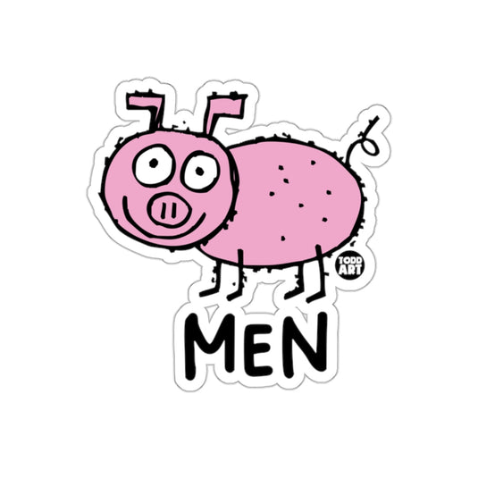 Todd Art Cute Pink Pig Above Word Men Bold Design sticker