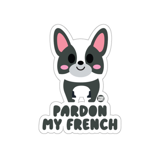 Pardon My French Bulldog Cartoon Humorous Sticker