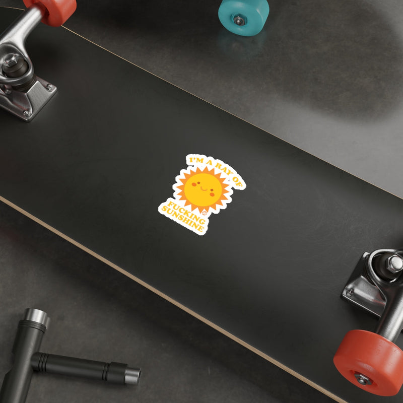 Load image into Gallery viewer, I'm A Ray of Fucking Sunshine Sun Sticker
