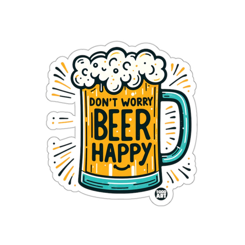 Load image into Gallery viewer, Don't Worry Beer Happy Graphic Sticker Product
