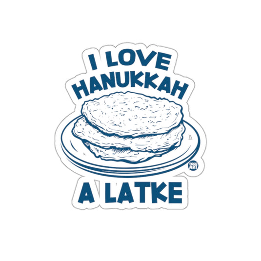 I Love Hanukkah A Latke Sticker for Festive Celebrations