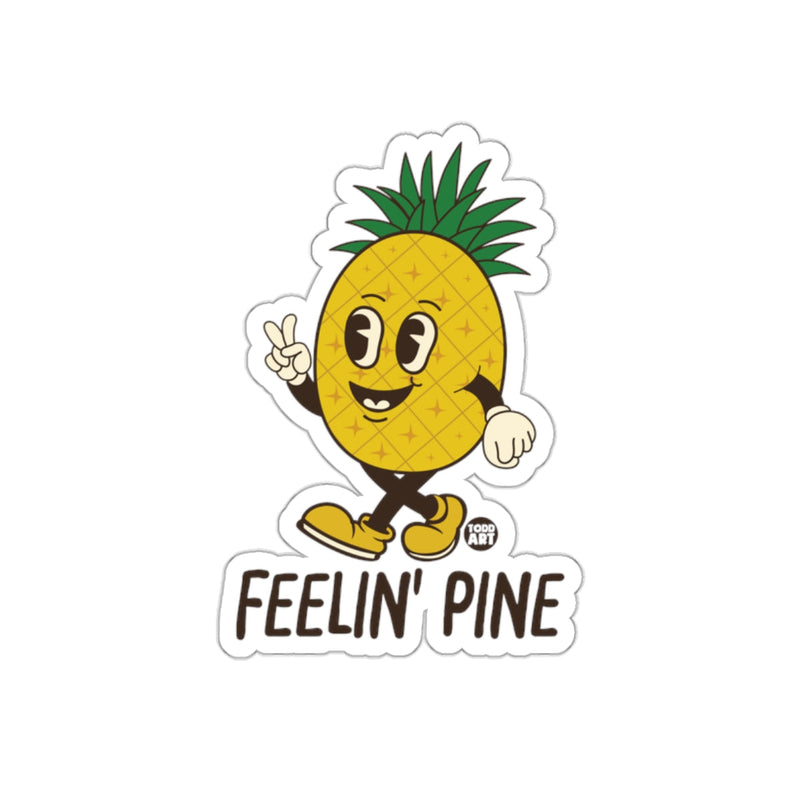 Load image into Gallery viewer, Feelin' Pine Retro Pineapple Sticker Design
