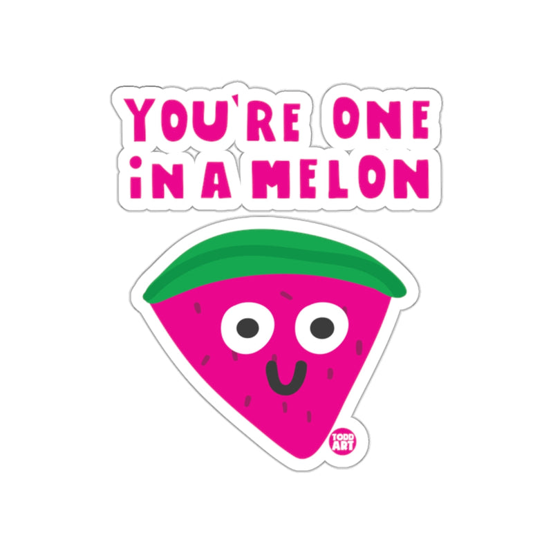 Load image into Gallery viewer, You're One in a Melon Sticker Cute Watermelon Design
