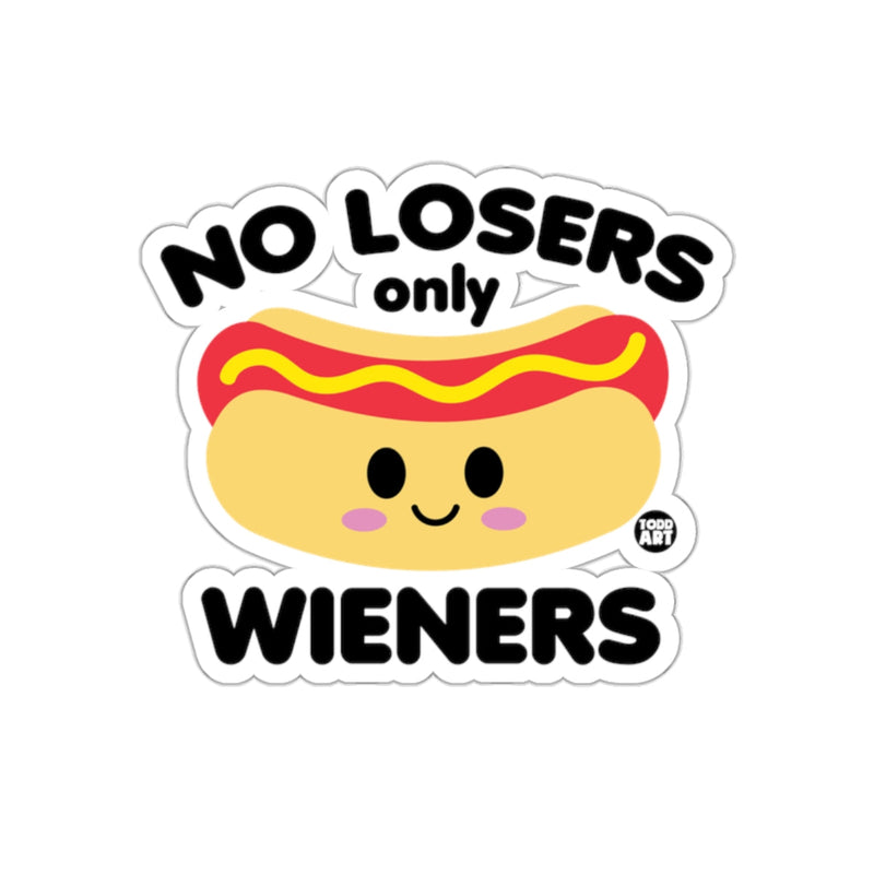 Load image into Gallery viewer, No Losers Only Wieners Cute Hot Dog Sticker
