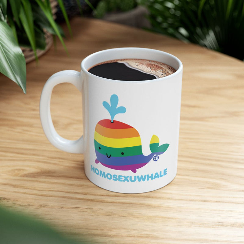 Load image into Gallery viewer, Homosexuwhale Funny Rainbow Whale Coffee Mug
