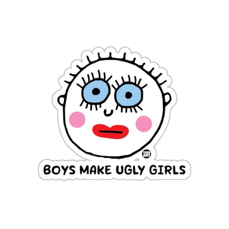 Load image into Gallery viewer, Boys Make Ugly Girls Funny Illustration Sticker
