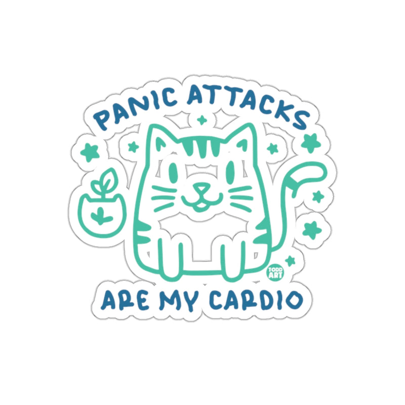 Load image into Gallery viewer, Panic Attacks Are My Cardio Cat Sticker
