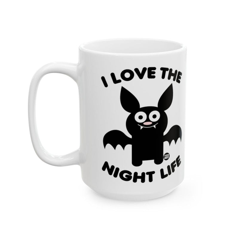 Load image into Gallery viewer, I Love the Night Life Cute Bat Design Mug
