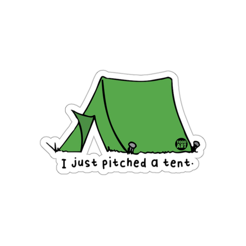 Load image into Gallery viewer, Just Pitched a Tent Green Camping Outdoor sticker
