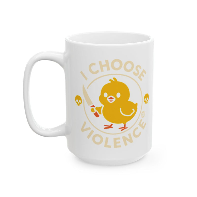 Load image into Gallery viewer, I Choose Violence Cute Chick Graphic 15oz Coffee Mug
