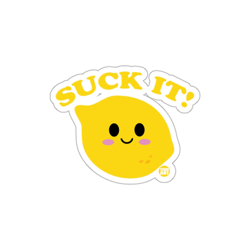 Load image into Gallery viewer, Cute Lemon Design with Suck It Text Sticker
