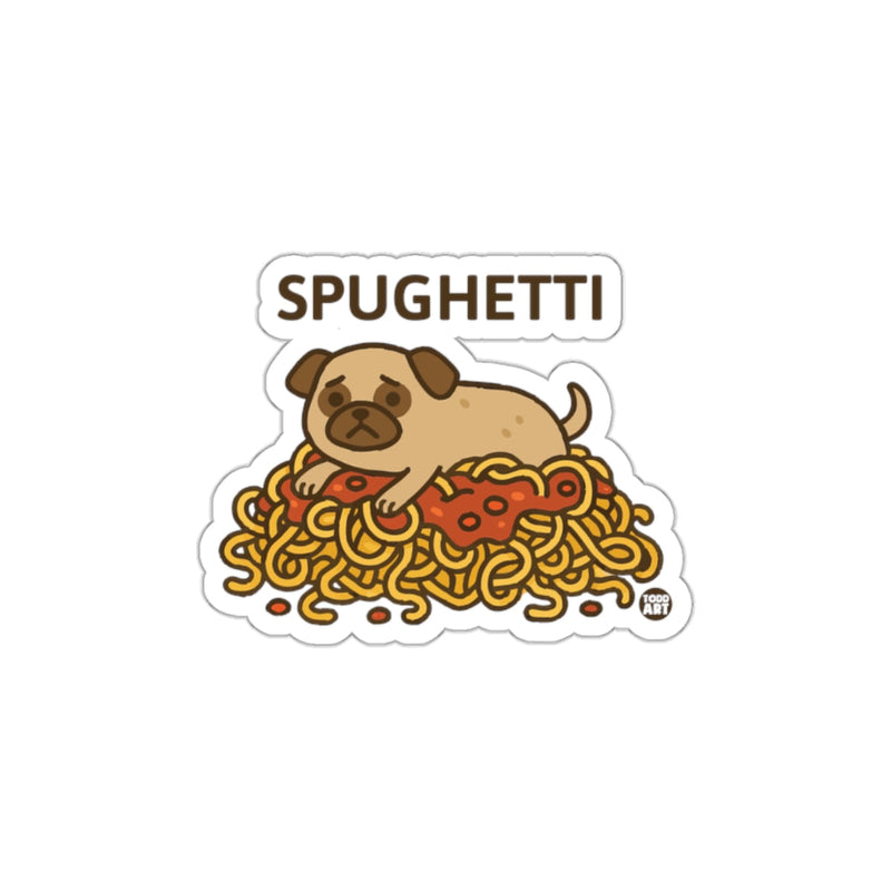 Load image into Gallery viewer, Cute Pug on Spaghetti Cartoon Spughetti Sticker
