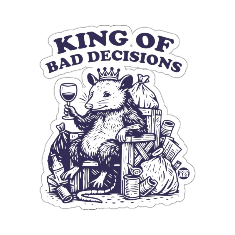 Load image into Gallery viewer, King OF BAD DECISIONS opossum trash wine glass 
