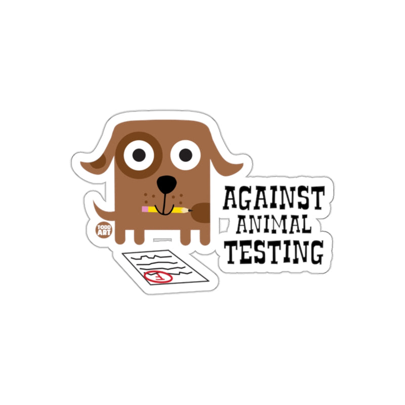 Load image into Gallery viewer, Cute Dog Against Animal Testing Sticker for Awareness
