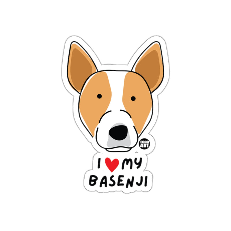Load image into Gallery viewer, I Love My Basenji Todd Art Sticker
