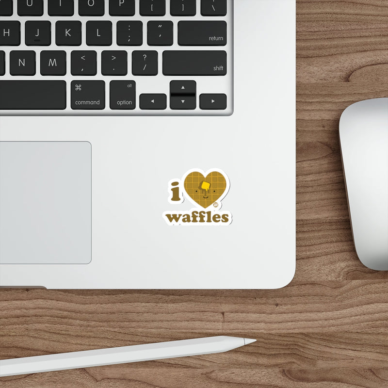 Load image into Gallery viewer, I Love Waffles Sticker Laptop Decal Fun Decoration
