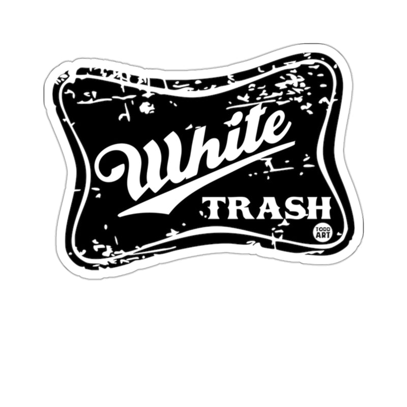 Load image into Gallery viewer, White TRASH TODD ART Scroll Banner Graphic 
