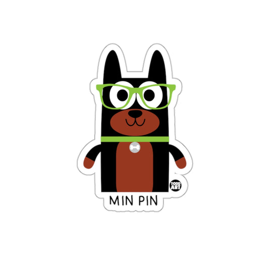 Cute Min Pin Dog with Glasses Sticker for Pet Lovers