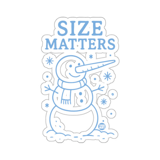 SIZE MATTERS Snowman Winter Fun White Background 