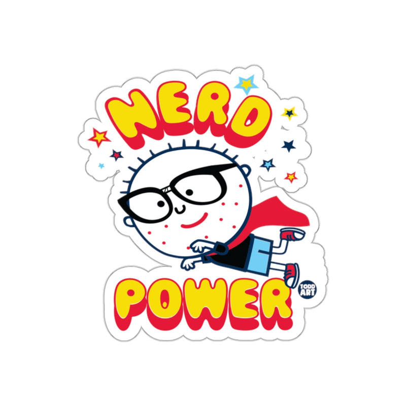 Load image into Gallery viewer, Nerd Power Cartoon Character Sticker
